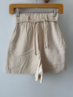 Gentle Fawn Cream High-Waist Paperbag Drawstring Shorts
